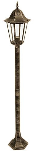 etc-shop Gartenlaterne für Draußen Strom Außenstehlampe für Garten Terrassenlampen Außen stehend, Alu-Druckguss bronze, 1x E27, DxH 23,5x120 cm
