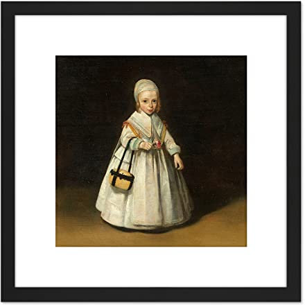Artery8 Ter Borch Helena Van Der Schalcke Child Painting 8X8 Inch Square Wooden Framed Wall Art Print Picture with Mount
