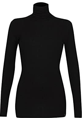 Dilling Oberteil mit Stehkragen aus Merinowolle für Damen Schwarz 44