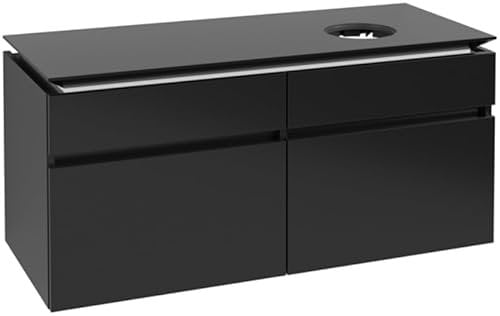 Villeroy & Boch Legato Waschtischunterschrank B582, 1200x550x500mm, Waschtisch rechts, B58200PD, Farbe: Black Matt Lacquer
