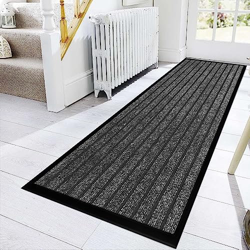 Yorkshire Bedding Door Mat Non Slip – Grey Rubber mat 80x300cm Machine Washable Door Matts indoor Dirt Trapper Super Absorbent Door Mats Outdoor