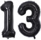 Vthoviwa 40 Zoll/18 Farbens Luftballon Zahlen 13/31 Schwarz, Helium Luftballon 13/31. Geburtstag Foil Ballon, 0123456789,10-19,20-25,30,40,50,60,70,80,90, Folienballon 13/31 Party Dekoration
