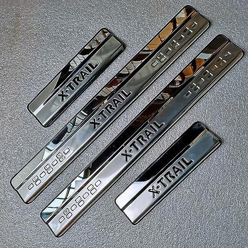 4pcs Car Door Sill Protector for Nis-san X-Trail T32 2014-2022 Car Threshold Scuff Plate Stainless Steel Stickers Styling Accessories,Silver