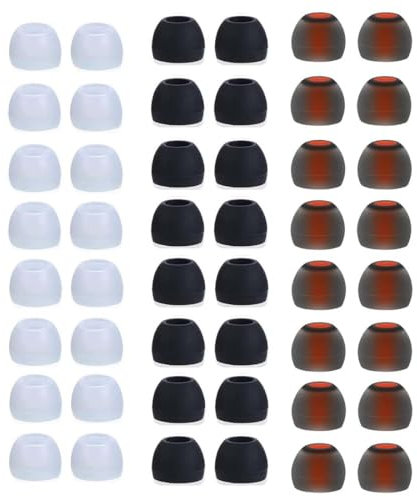DDKY Paquete de 48 Almohadillas de Silicona de Repuesto, Almohadillas de Silicona de Repuesto, Almohadillas de Repuesto universales, se Adapta a la mayoría de los Auriculares, 3 tamaños