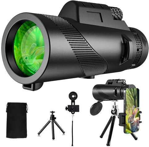Cloud Crust 80x100 Monocular Telescope High Powered for Smartphone Monoculars for Adults High Definition Monocular Telescope for Stargazing Hunting Wildlife Bird Watching Travel Camping Hiking
