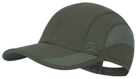 GADIEMKENSD Quick Dry Sports Hat UPF50+ Lightweight Breathable Soft Outdoor Running Cap Women Baseball Caps (Army Green, L)