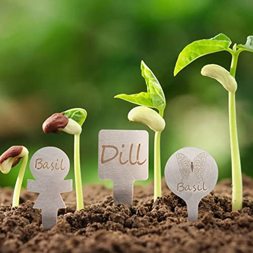 Risegun Pflanzenschilder, 100 Stück Pflanzenstecker Metall Gartenschilder Wetterfest Pflanzen Etiketten Namensschilder für Blumen, Gemüse, Kräuter
