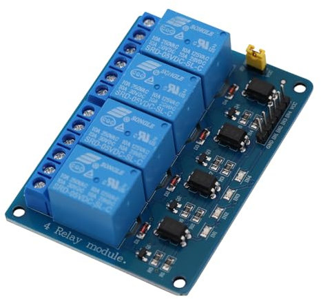 Heevhas Módulo de relé de protección de relé de 4 Canales DC 5V, Placa de Control de relé con optoacoplador con luz indicadora para Arduino PIC AVR Arm