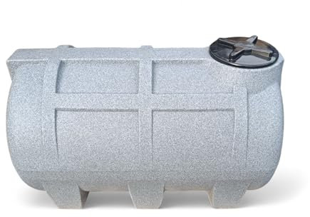Varile 250L Trinkwassertank | BPA-Frei | integriertes 3/4 Messinggewinde | Lebensmittelgeeignet | Horizontal (Granit)