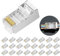 25pcs RJ45 Cat6 Conectores, 8P8C RJ45 Conectores para Cable de Red Cat6/Cat5E/Cat5 y Cable Internet, RJ45 Conector para Ethernet, LAN, PC, Router, RJ45 Conector Pasante Blindado Alta Velocidad