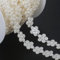 OHYER 6 Meter Zierband Borten Bänder Blumenband Dekoband Spitzen Spitzenborte Rolle mit Weisse Spitzen Florale Spitzenborte Blumen Spitzenband Hochzeit Craft Nähen Perlenkette diy Schmuck Zubehör