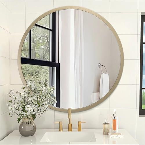 AOAOPQ Mirror Wall for Bathroom Metal Brushed Frame ative Rectangular Wall Mounted Home Horizontal Vertical Living Room Entryway Bedroom Bronze