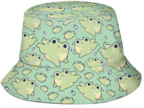 Niedlicher lustiger Frosch-Hut, verstaubare Kappe, Strand-Sonnenhut, Angelhut für Damen, Teenager, Mädchen, Erwachsene, Frogss013, One size
