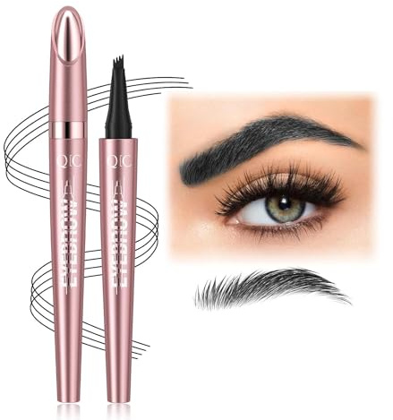 Magic Liquid Eyebrow Pencil - New 4 Tip Microblade Eyebrow Pen | Natural Long-Lasting Hair-Like Defined Contouring Brows (# 04)