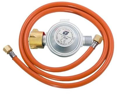 SIAL Gasregler 1,5 Bar Deutschland, Gasschlauch 1,50 m, Geeignet für Propan-/Butanflaschen nach Deutschland Standards(Q33/Q33E/Q33B/Q50/Q50E/Q50B)
