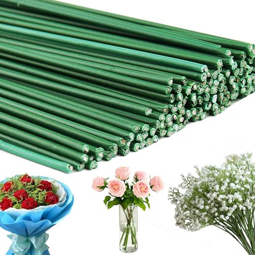 SZSMW Paquete de 60 Piezas,Floral Wire - Alambre Manualidades - Cinta Verde Para Flores - Apto Para Embalaje de Ramos,Ligero Y FáCil de Doblar,No FáCil de Romper,FáCil de Moldear