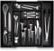 budu Besteckkasten #50 (Tiefe 50cm) aus Bambus - Schwarz - Schubladen Ordnungssystem für die Küche - Besteckkasten für Schubladen aus Bambus - Ausziehbar - Kitchen drawer organizer - Kitchen organizer