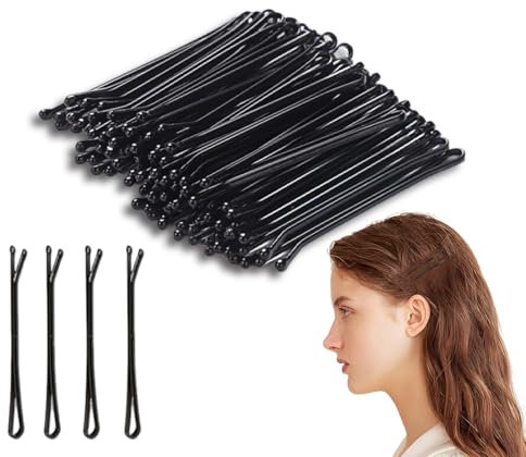 Horquillas, 100 Pinzas Cabello Onduladas de Metal, Horquillas pelo Mujer, Pelo Mujer Marrón Bobby Pins Horquillas Pelo Niñas Empuñaduras Kirby Onduladas Ideal para Todo Tipo de Cabello