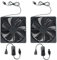 2 ventiladores PC portátil USB con interruptor interruptor 120 mm silencioso antivibración para módem router tablet negro