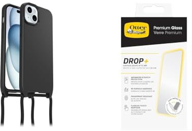 OtterBox React Necklace MagSafe Apple iPhone 15 Plus/iPhone 14 Plus - black with Premium Tempered Glass Protector