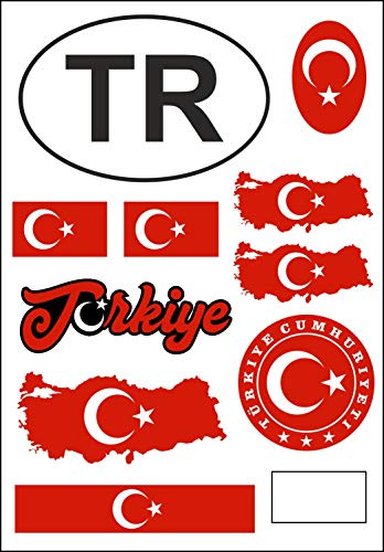 Daged Türkei Aufkleber Karte Stickerbogen - PKW Auto Motorrad Biker Flagge Fahne Deko AK