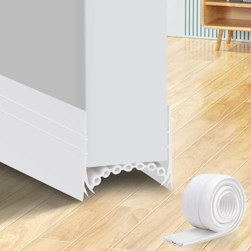 Draught Excluder Tape for Doors- Double-Sided Door Insulation Strip, Self-adhesive Silicone Draft Excluder Cushion, 39 Length, for Door Gap 0.5-1.5cm, Door Thickness 3.5-4.4cm by YOUSHARES (White)