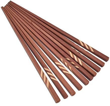 Essstäbchen aus Rotem Sandelholz mit Intarsien aus Buchsbaum Im Japanischen Stil, Elegantes Diagonales Streifenmuster Zum Essen, Geschenkbox-Set, #711, Gonsvy9e4q