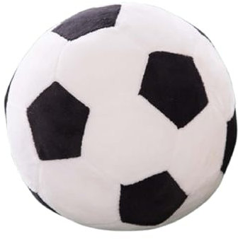 Plüsch Fußball Spielzeug, Stoffball Flauschige Fussball Fußbälle Gefüllte FußbälleSport Kissen, zum Spielen und Kuscheln, Weiches Schmusetier für Mädchen, Jungen, Babys (22 cm,Schwarz)