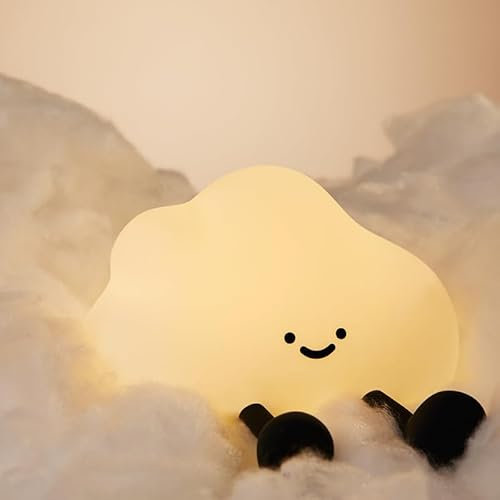 One bird Cloud NightLight,Cute Night Light for Kids - Food - Grade Silicone, Type - C Charging, Modes Switchable by Kneading - Ideal for Nursery/Children's Room, Great Gift Idea