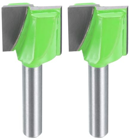 QUARKZMAN 2pz Fresa Inferiore per Pulizia Router 1/4 Asta Punta in Carburo | Fresa Mortasatura per Livellamento Tavola in Legno, per Piallatura CNC, 23/32 18mm Dia 5/8 16mm Profondità