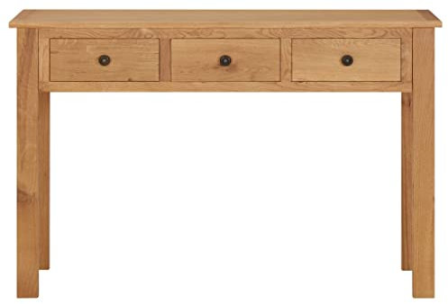 HEFZGDB Schminktisch 110x40x75 cm Massivholz Eiche Esstisch Beistelltisch Couch Couchtisch Klein Beistelltisch Schmal für Wohnbereich Speisesaal Schlafzimmer Balkon