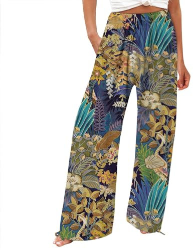 Generisch Angebote des Tages Heute Must Haves Aesthetic Weite Sommerhose Damen Leicht Und Luftig High Waist Strandhose Lang Freizeithose Sommer Palazzo Hose Bequem Stoffhose Outlet Angebote Sale