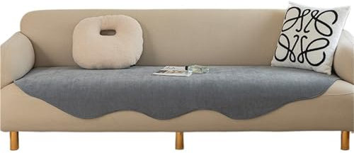 MBPBLKGKCT Sofabezug for Wohnzimmer, Plüsch, unregelmäßige Form, Rutschfester Sofabezug, Teppich, Heimdekoration(Gray,90x90cm)