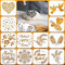 12 Stück Brot Schablonen, Backschablonen Set Brot Muster Schablone 15 X 15cm/5.9 X 5.9in Brot Schablonen zum Dekorieren Artisan Brotschablonen für Brot, Kuchen, Kaffee, Torte oder Kekse