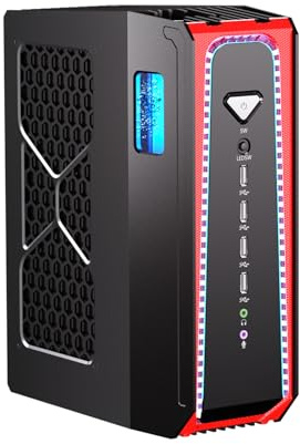 Mavsloly Mini Gaming PC Flüssigkeitskühlung, Core i9-13900F mit 32GB DDR5 RAM, 1TB PCIE4.0 SSD Desktop Computer, RTX 4070 12GB, 8K, 1*HDMI, 3*DisplayPort, optisch, WiFi 6e, Windows 11 Pro