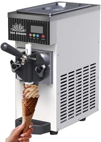 Soft Serve Ice Cream Machine, Automatic Ice Cone Maker, with Led Display & Auto Clean, Built-In Compressor, Makes 4-5kg/H Of Ice Cream, For Restaurants, Dessert Shops
