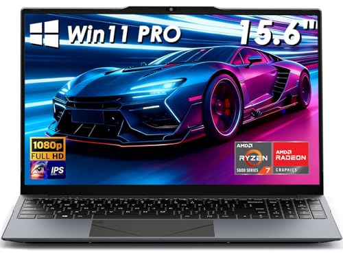 Kayoote Computer portatile Win 11 Pro da 15,6 pollici, Ryzen 7 5700U, 16 GB di RAM, SSD da 512 GB, laptop con riconoscimento delle impronte digitali, display FHD, Wi-Fi, BT, webcam