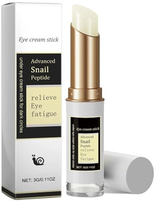 Snail Mucin Serum Stick for Eye, Anti Falten & Pflegender Eye Cream Stick gegen Dunkle Ringe, Schwellungen & Fältchen, mit Schneckensekret für Strahlende Augen, für Männer Frauen (1)