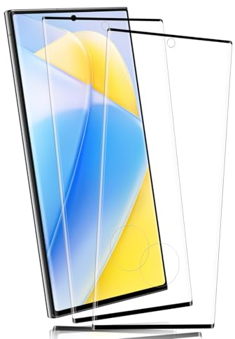 Carantee 2 Pièces Verre Trempé pour Samsung Galaxy S23 Ultra Vitre Protection, Toucher sensible, 0,33mm 9H Dureté Anti-rayures Protection écran, 3D HD Sans Bulle Protection D'écran pour S23 Ultra