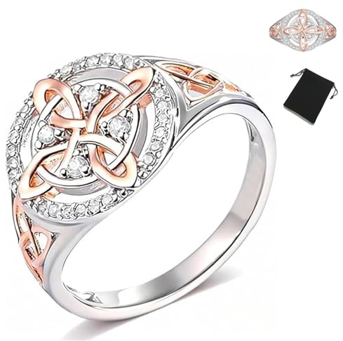 Handmade Witch’s Return-Knot Protection Ring, Protect Your Loved Ones-Bicolor Knot Design with Rose-Gold Detail (10)