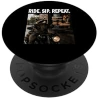 Ride Sip Repeat Waschbär Kaffeemaschine PopSockets Klebender PopGrip