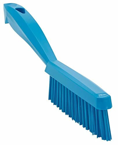 Vikan 41953 Slim, Stiff Bristles, Washing / Sweeping, Hand Brush, Fabric, Upholstery, Carpet, 300mm (Blue)