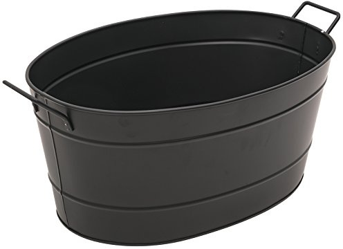 Achla Designs Ovale Wanne aus verzinktem Stahl C-51BK - Schwarz