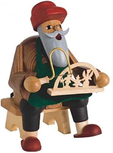 KWO Olbernhau Räuchermann Schwibbogenmacher, 16 cm, Holz, Mehrfarbig