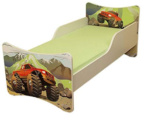 Best For Kids Kinderbett mit Schaummatratze mit TÜV Zertifiziert 90x200 - Auto