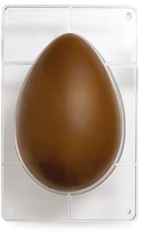 Decora, 0050056 Moule à œufs en Chocolat en Polycarbonate, 1 cavité, 135 x 205 mm, Idéal pour préparer des chocolats Brillants et croustillants, Design Professionnel, Fabriqué en Italie.