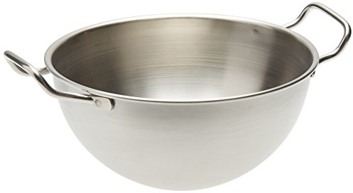 Pentole Agnelli Edelstahl 18/10 halbkugelige Flache Schüssel 26 cm Silber/schwarz