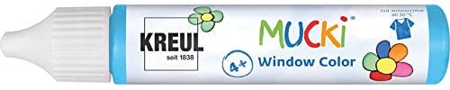 Kreul Mucki 24410 Window Colour Light Blue 29 ml Pen Water Based Window Paint Paraben Gluten Lactose Free Vegan Easy to Use Washable
