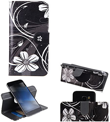 K-S-Trade Camara Case For Doro 8040 Compatible With Doro 8040 360° Wallet Case Flip Cover 'Flowers' Smartphone Protective Bag Stand Card Slots Innovative Camera Protection -