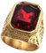 PAURO Herren Edelstahl Jahrgang Golden Square Eheringe Mit GroßEn Stein Rot GrößE 65